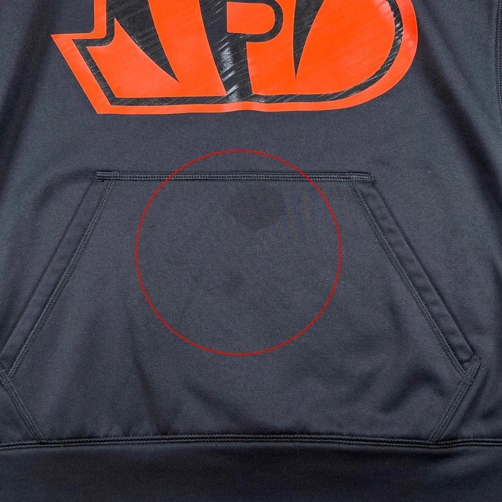 Nike Therma-Fit Men Medium Cincinnati Bengals Black Fleece Pullover Hoodie *Read